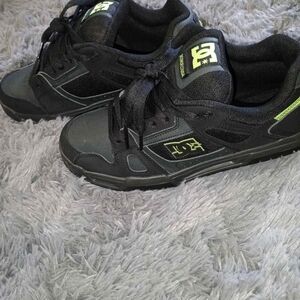 DC Black Sneakers with Neon Green Highlights
